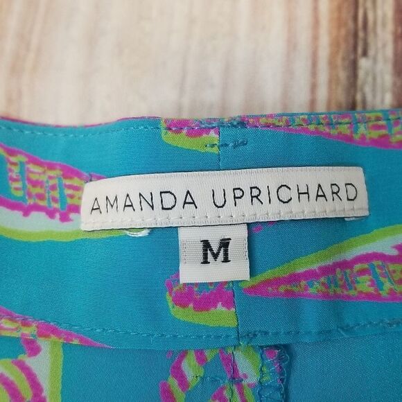 amanda Uprichard Brooklyn aqua shell print Shorts sz medium - Picture 5 of 14